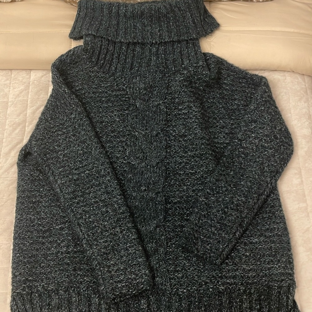 Blue long turtleneck sweater super soft